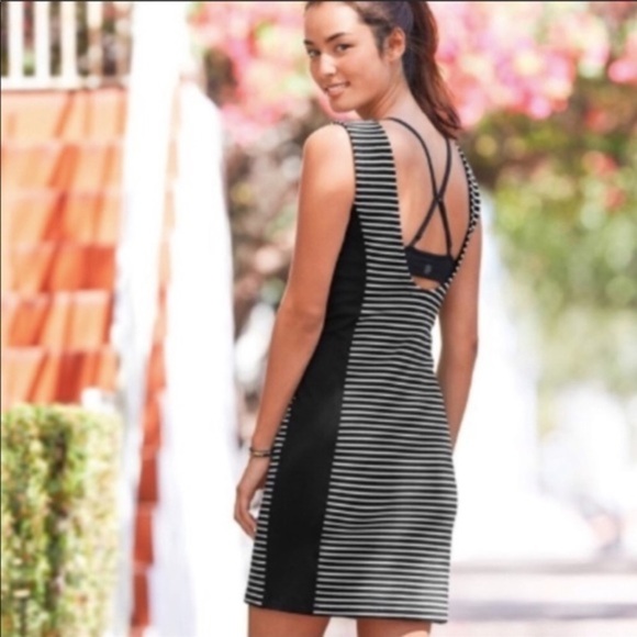 Athleta Mala Scoop Back Striped Tank Dress - Picture 1 of 8